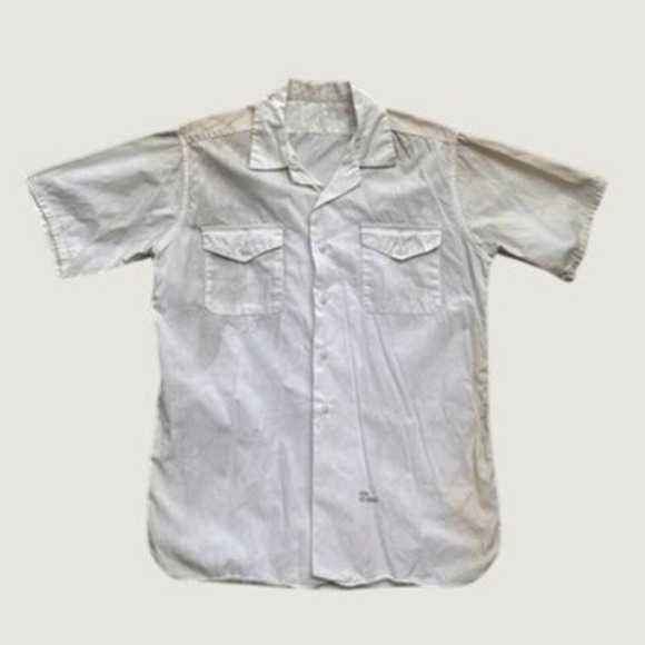 Military Other - Vintage 1964 US Military Short Sleeve Utility Shirt White DSA-1-3438-64-C Medium